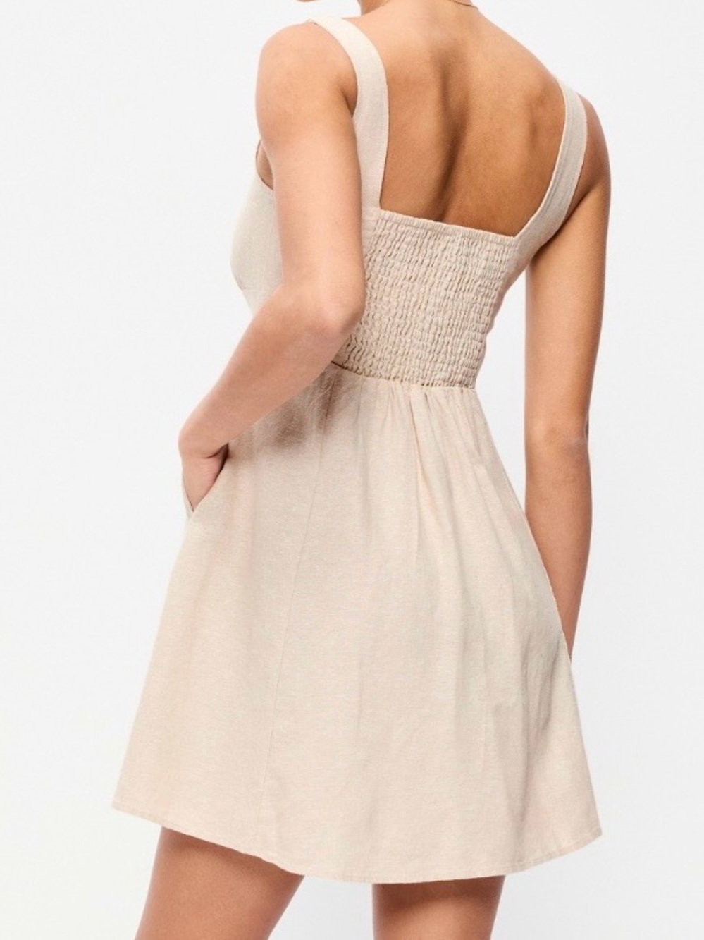 Old Navy Fit & Flare Linen Tie-Front Mini Dress - Picture 2 of 8